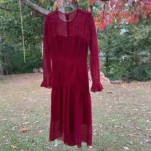 NWT $595 Anthropologie Monique Lhullier | Karina Lace Flounced Hem Dress